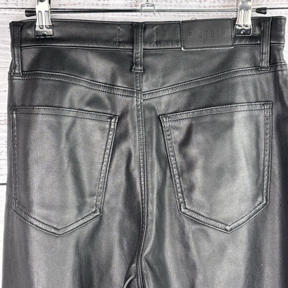 PISTOLA Lennon High Rise Cropped Boot Pant Vegan Faux Leather Size 26 Revolve - Picture 8 of 12